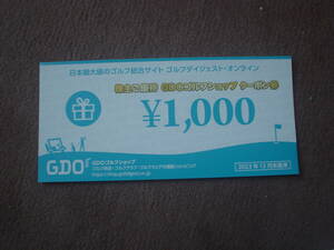 GDO ゴルフダイジェスト・オンライン 株主優待 ゴルフショップクーポン券 1000円分券(R6/7末迄)