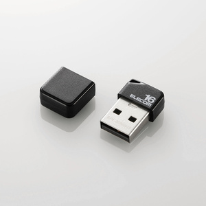 USB2.0対応USBメモリ 16GB つけたままでも邪魔にならない！キャップ、ストラップホール付き超小型タイプ: MF-SU2B16GBK