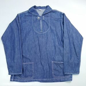 90s Denime ドゥニーム オリゾンティ ショールカラープルオーバー デニムシャツ ジャケット L メンズ