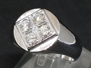 Pt900 Pm900 ダイヤモンド リング 指輪 プラチナ D0.48ct 14.5g #17 店舗受取可