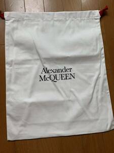 正規 ALEXANDER McQUEEN アレキサンダーマックイーン 付属品 シューズバッグ 保存袋 赤リボン 白