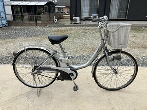 F5　中古電動アシスト自転車 1円売切り！ ナショナル シルバー 配送エリア内は送料3800円でお届