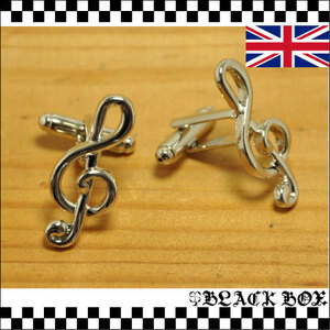 英国 インポート CUFF LINKS カフスボタン カフリンクス カフス釦 ト音記号 音符 ROCK ロック MODS モッズ イギリス UK GB ENGLAND 438