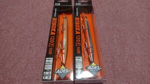 ダイワ モアザン ヒソカ 120F-SSR 10g 2個セット アデル エメラルド鮎 チャートヘッドゴールド 新品2 DAIWA morethan HISOKA 