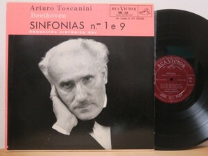 2LP★トスカニー ARTURO TOSCANINI ,BEETHOVEN / Sinfonias N.os 1 e 9(レア!RCA溝あり1958年BRAZILブラジル盤)