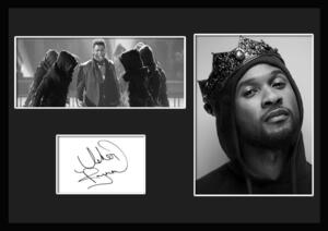 10種類!Usher/アッシャー/R&B/POP/サインプリント&証明書付きフレーム/BW/モノクロ/ディスプレイ (8-3W)