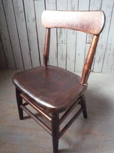 Qk105 1950年代 アメリカ製 ヴィンテージ 木製 子供用 椅子 ヴィンテージチェア 輸入 花台 シャビーシック 古道具 US 家具 スクールチェア