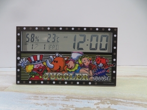 ★JUGGLER 置き時計 デジタル 温度/湿度/日付 ジャグラー 電池付き 動作品 94793★！！