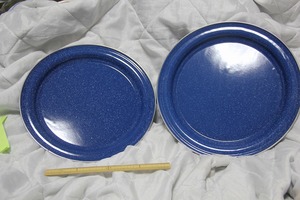 ホーロー製 大皿 2枚 セット 直径 約 25.3cm 検索 琺瑯 食器 アウトドア グッズ
