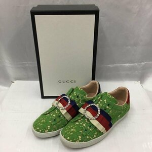 GUCCI 表記無し グッチ スニーカー スニーカー 498705 レース トリコロールリボン ビシュー 37.5 箱有 Sneakers 10105464