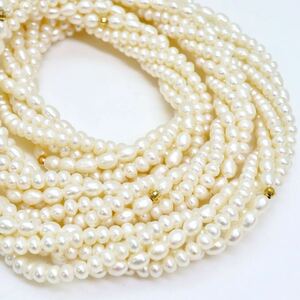 ＊本真珠6連ロングネックレス＊b 約125.3g 約77.0cm パール pearl necklace jewelry silver DC0/DC0
