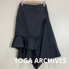 美品 TOGA ARCHIVES タフタ アシンメトリースカート フレア ラップ