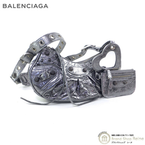 バレンシアガ （BALENCIAGA） Le Cagole ル・カゴール XS アリーナラムスキン ショルダー バッグ 671309 シルバー×シルバー金具（新品）