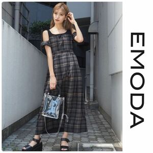 美人百花掲載 EMODA トップレイヤーワンピース 新品 エモダ ロングワンピース チェック