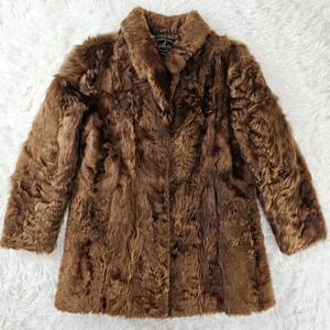 1円【美品】Lupian Furs/ルピアンファー ミンク 最高級毛皮 リアルファーコート ミドル丈 レディース 13/M-L ブラウン 茶 秋冬 ジャケット