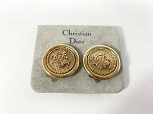 6071　Christian Dior　イヤリング　金属　ゴールド系