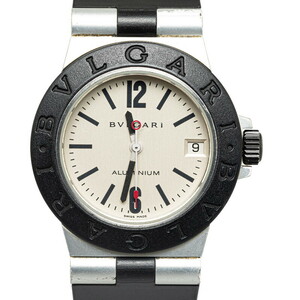 ブルガリ 腕時計 AL32TA クオーツ ホワイト文字盤 アルミ ラバー メンズ BVLGARI 【中古】