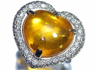 KW11452I【1円～】新品【RK宝石】超希少!! 極上ゴールデンサファイア 超特大27.15ct!! 極上ダイヤモンド 1.45ct Pt900 超高級リング ダイヤ