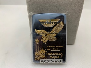 ☆1000円スタート☆ 【未使用】 ZIPPO ジッポー AMERICAN EAGLE アメリカンイーグル7 メタリックブルー LIMITED EDITION 0307 ◆24411