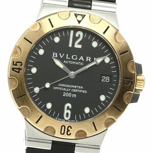 ベルト訳あり ブルガリ BVLGARI SD38SG ディアゴノ スクーバ YGベゼル デイト 自動巻き メンズ 箱・保証書付き_759477【ev10】