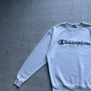 champion チャンピオン ワッペン ワンポイントロゴ クルーネック スウェット トレーナー ホワイト M