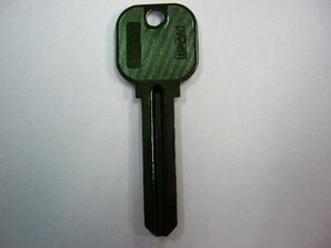 H248 カラーアルミブランクキー 1本 未使用新品 スペアキー 鍵屋 合鍵 　グリーン　緑