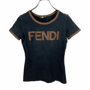 Vintage FENDI ヴィンテージ　フェンディ　レディース　ブラック　半袖 Tシャツ カットソー