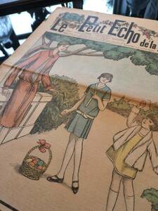 フランス　アンティーク　古い雑誌　女性　Le Petit Echo de la Mode　１９２７年！