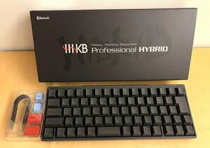 【超美品】HHKB Professional HYBRID Type-S Bluetooth 日本語配列／墨 刻印あり　PD-KB820BS　キーボード　カラーキートップ付き
