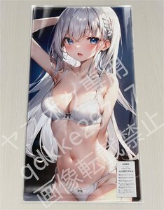 [美少女]銀髪ロング/プレイマット＆マウスパッド＆ラバーマット高品質