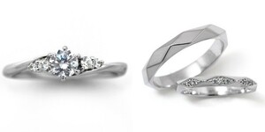 婚約指輪 安い 結婚指輪 セットリングダイヤモンド プラチナ 0.3カラット 鑑定書付 0.307ct Eカラー VVS1クラス 3EXカット H&C CGL