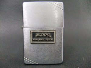 □■ 1937年 レプリカ フラットトップ ZIPPO ロゴ プレート ジッポー ライター ■ F ZIPPO V 1989年 6月製 ■ ロゴ 板 銀色 silver