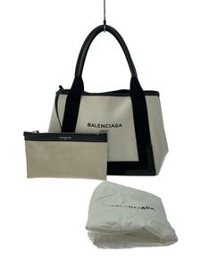 BALENCIAGA◆ハンドバッグ/キャンバス/WHT/無地/339933・1081・Z・535269