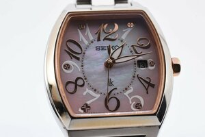 セイコー ルキア デイト スクエア シェル文字盤 V137-0CD0 クォーツ レディース 腕時計 SEIKO