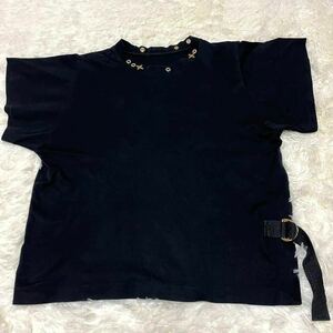 【美品】ルイヴィトン LOUIS VUITTON モノグラム金具 Tシャツ 半袖 ブラック黒 レディース メンズ トップス