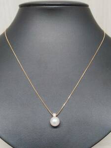 TASAKI タサキ K18 750 45㎝ 3.0g 真珠 ダイヤ 0.09ctブランドアクセサリー
