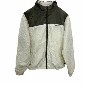 Reebok ジップアップナイロンジャケット Lサイズ リーボック ベージュ 古着卸 アメリカ仕入 t2201-4255