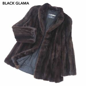 4-ZDF324【美品】エンバ EMBA BLACK GLAMA ブラックグラマ ミンク MINK 最高級毛皮 ハーフコート 毛質 艶やか 柔らか ブラウン 11