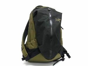 1円 ■美品■ ARC’TERYX アークテリクス ナイロンキャンバス リュックサック デイパック バックパック カーキ系×ブラック系 FA6169