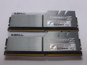 メモリ デスクトップパソコン用 G.SKILL TRIDENT Z RGB DDR4-3200 PC4-25600 16GBx2枚 合計32GB F4-3200C16D-32GTZRX 起動確認済みです
