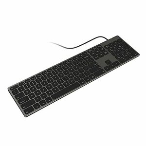 【中古】アルミニウムUSB有線キーボード テンキーパッド付き PC Windows 10/8 / 7 / Vista/XP用