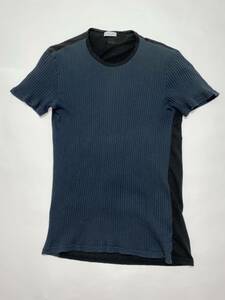 春夏メンズ DOLCE&GABBANA/Mare Tシャツ リブニット 前後切り替え コットンxポリウレタン ストレッチ 半袖 サマーニット