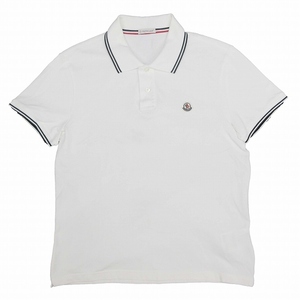 美品 18SS モンクレール MONCLER ライン ポロシャツ カットソー 半袖 コットンピケ ロゴ ワッペン POLO MANICA CORTA D10918304399 S