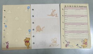 ディズニー くまのプーさん　手帳リフィル　メモ+切取りメモ+アドレス　各8枚セット　Disney POOH