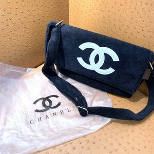 ▼【新品未使用品】CHANEL/シャネル ノベルティ パイル地 ショルダーバッグ 黒 ブラック S11717170054