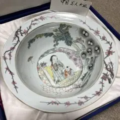 中国　色絵人物　大鉢　径約34cm
