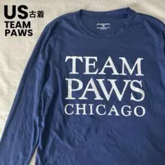 US古着TEAM PAWS Chicago  ロンT  トレーニングシャツ