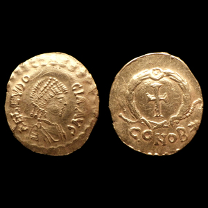 【古代ローマコイン】Eudicia（エウドキア）クリーニング済 ゴールドコイン 金貨 トレミシス(mnzdMRQuCK)