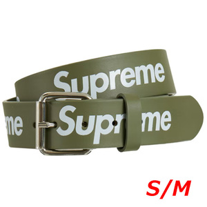 ★新品★Supreme Repeat Leather Belt Olive S/M[SS22]