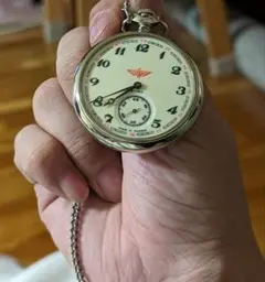 モルニヤ懐中時計　手巻き　鉄道時計　稼働品　美品です　molnija懐中時計